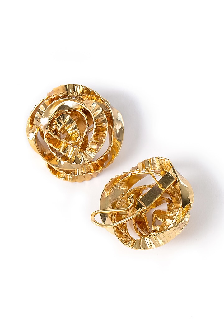 Gold Plated Brass Stud Earrings by AMAMA at Pernia's Pop Up Shop