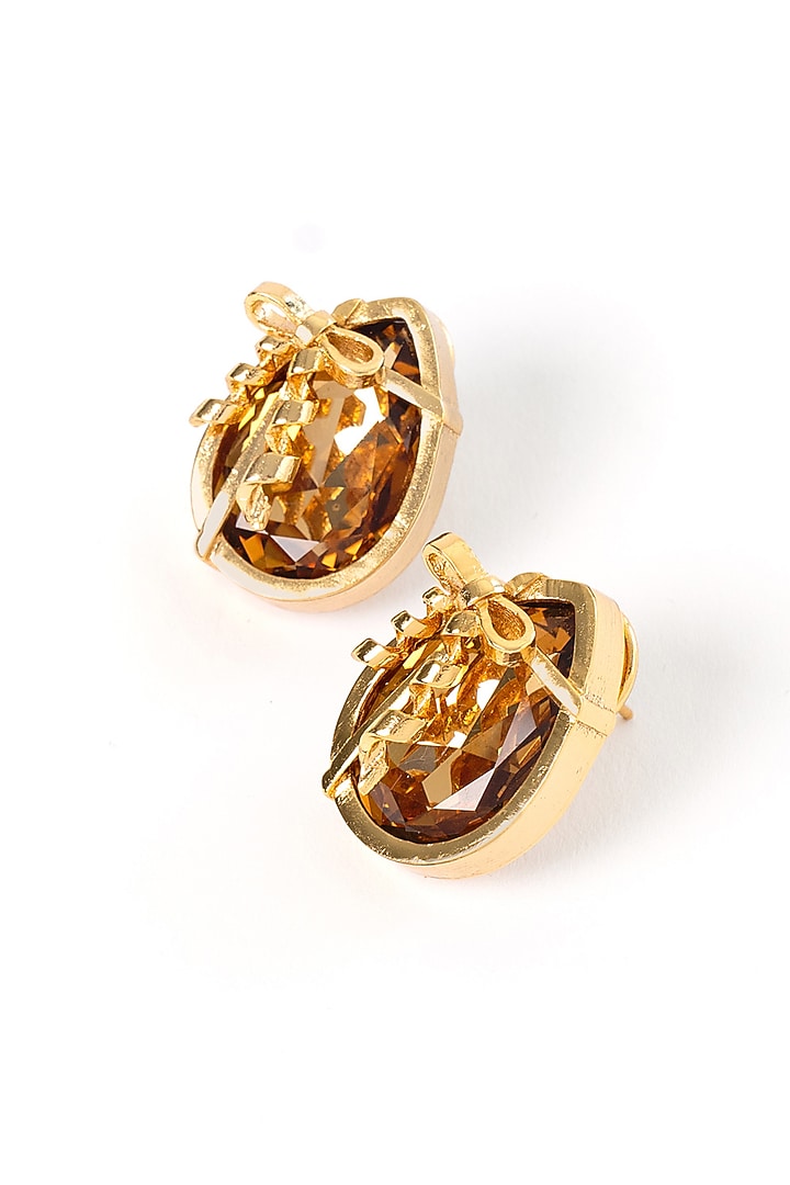Gold Plated Brass Stud Earrings by AMAMA at Pernia's Pop Up Shop