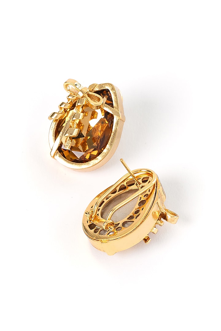 Gold Plated Brass Stud Earrings by AMAMA at Pernia's Pop Up Shop