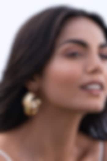 Gold Plated Brass Hoop Earrings by AMAMA at Pernia's Pop Up Shop