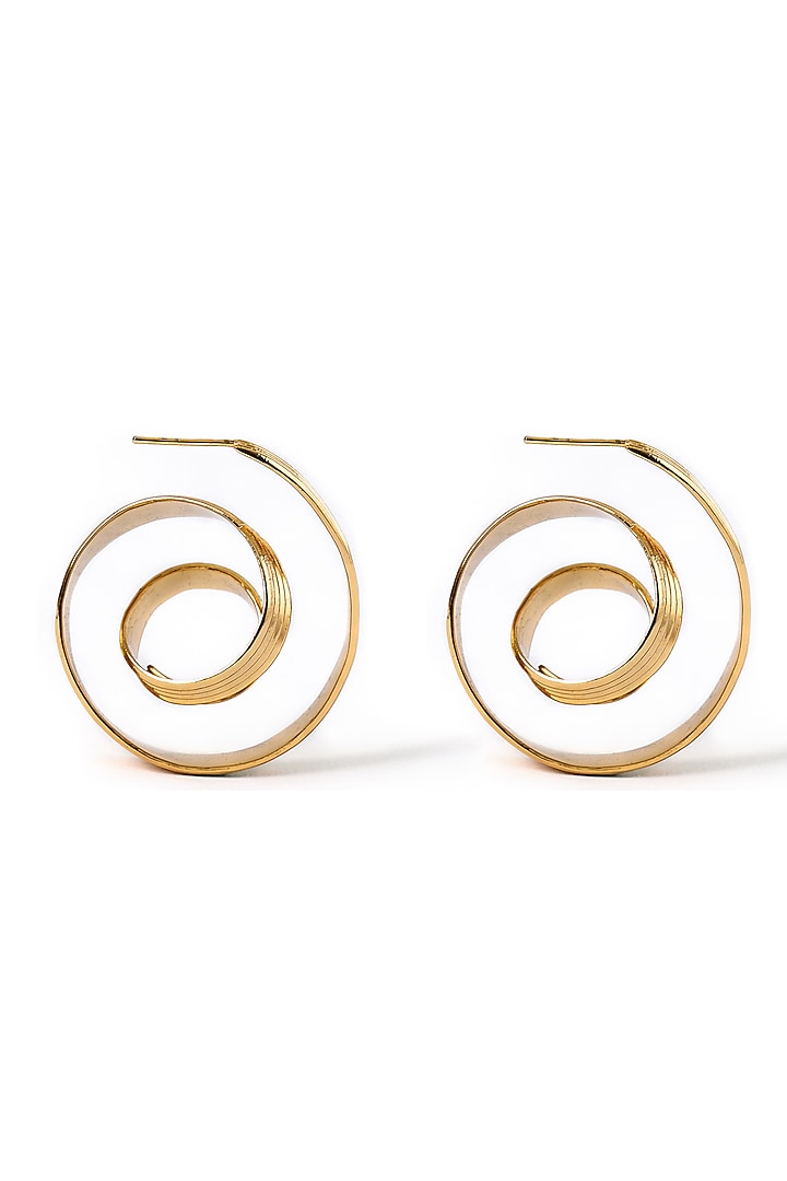 Gold Plated Brass Hoop Earrings by AMAMA at Pernia's Pop Up Shop