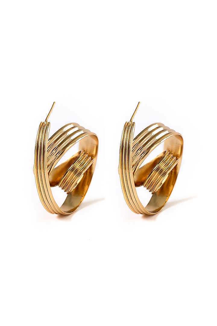 Gold Plated Brass Hoop Earrings by AMAMA at Pernia's Pop Up Shop