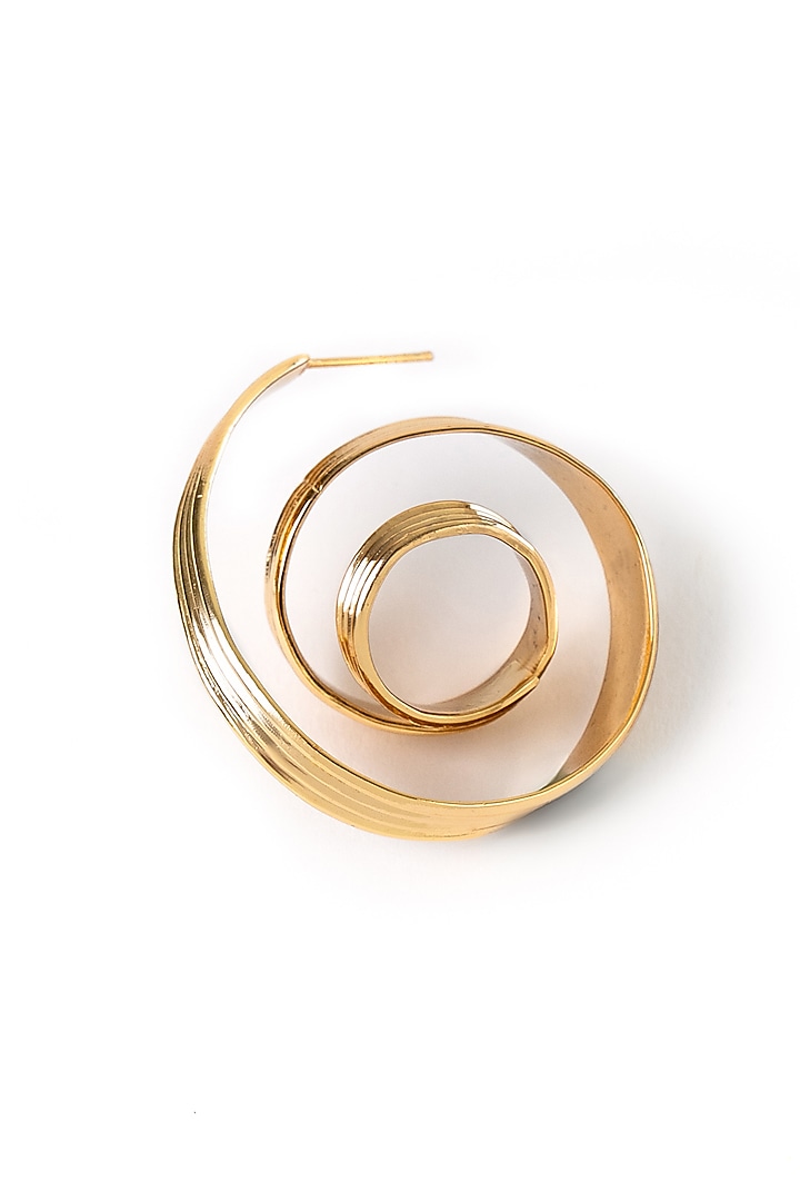 Gold Plated Brass Hoop Earrings by AMAMA at Pernia's Pop Up Shop