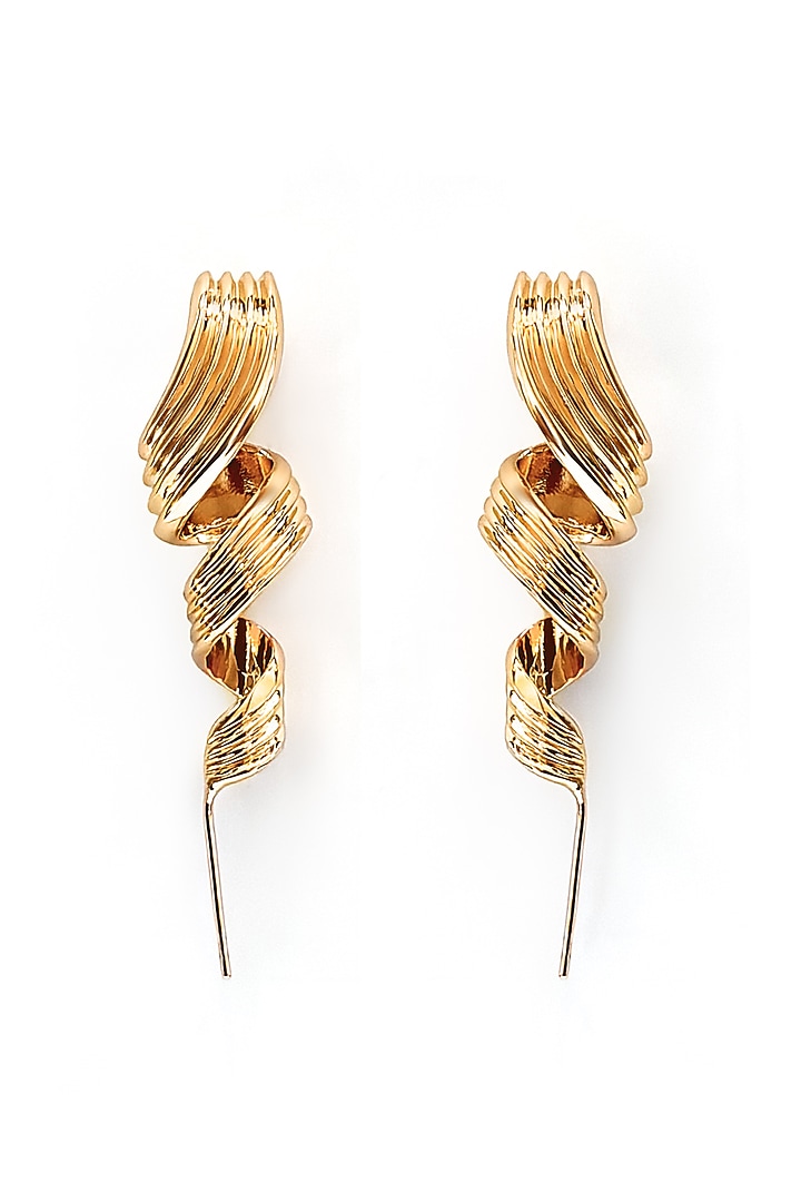 Gold Plated Brass Ear Crawlers by AMAMA at Pernia's Pop Up Shop