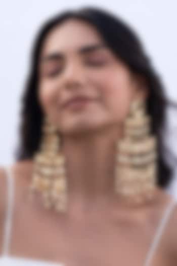 Gold Plated Brass Dangler Earrings by AMAMA at Pernia's Pop Up Shop