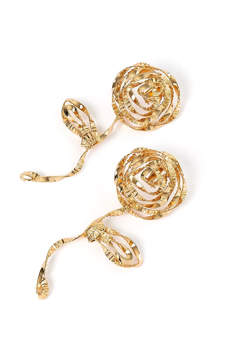 Gold Plated Rose Stud Earrings by AMAMA at Pernia's Pop Up Shop