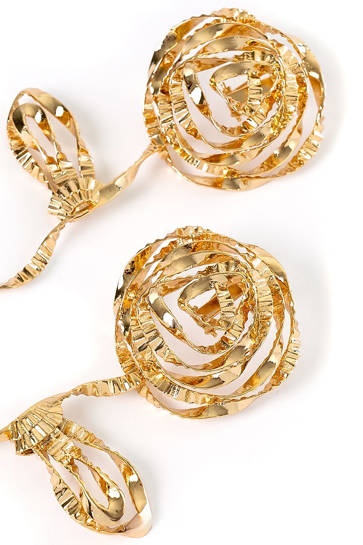 Gold Plated Rose Stud Earrings by AMAMA at Pernia's Pop Up Shop