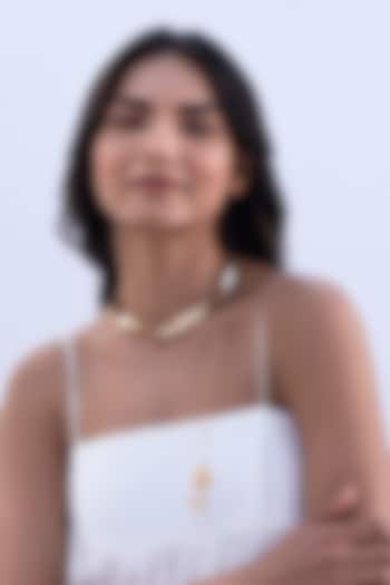 Gold Plated Sculpted Choker Necklace by AMAMA at Pernia's Pop Up Shop