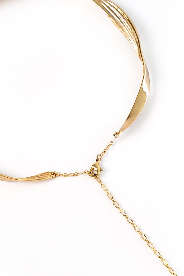 Gold Plated Sculpted Choker Necklace by AMAMA at Pernia's Pop Up Shop