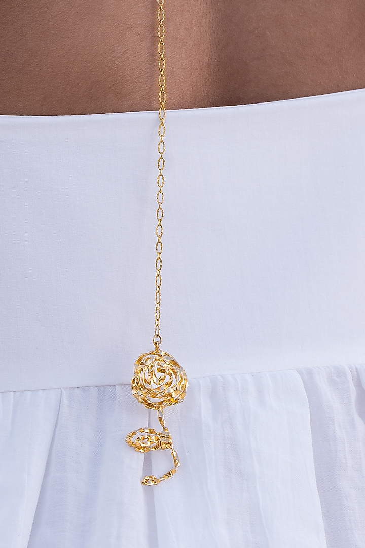Gold Plated Sculpted Choker Necklace by AMAMA at Pernia's Pop Up Shop