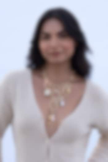 Gold Plated Faux Pearl Charm Necklace by AMAMA at Pernia's Pop Up Shop