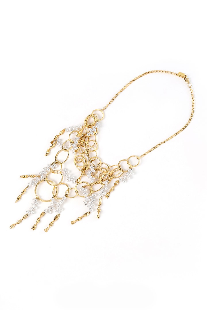 Gold Plated Faux Pearl Necklace by AMAMA at Pernia's Pop Up Shop