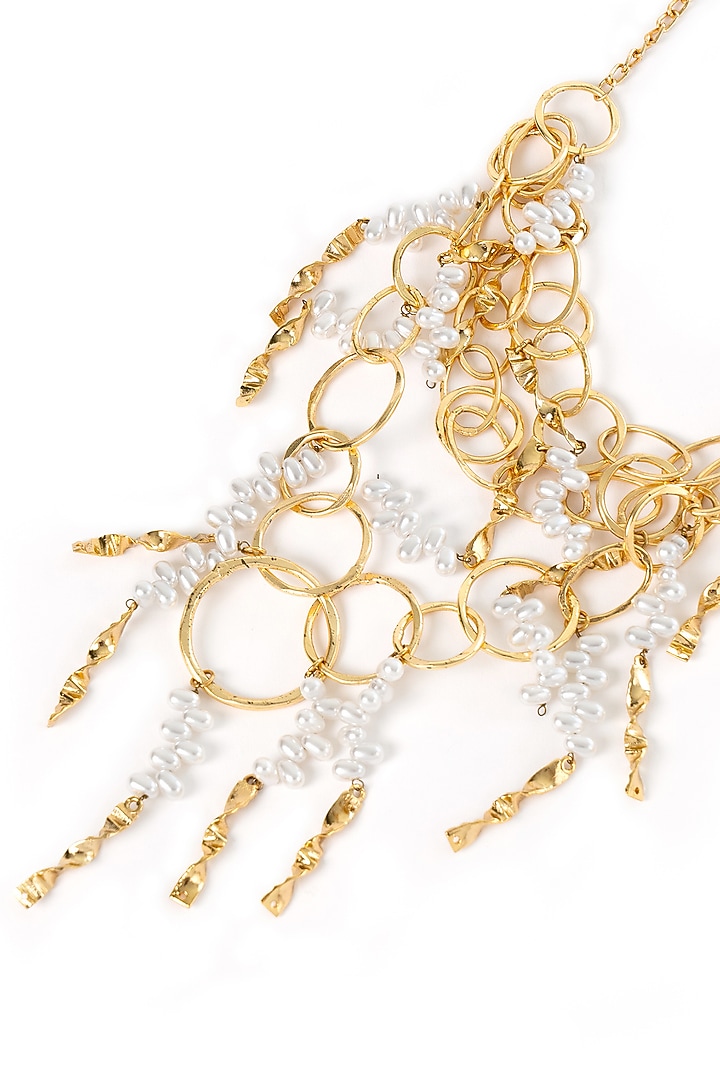 Gold Plated Faux Pearl Necklace by AMAMA at Pernia's Pop Up Shop