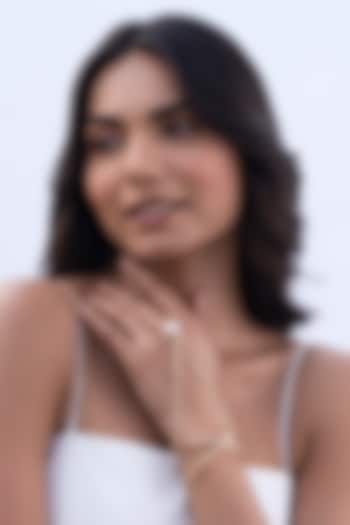 Gold Plated Faux Pearl Hand Harness by AMAMA at Pernia's Pop Up Shop