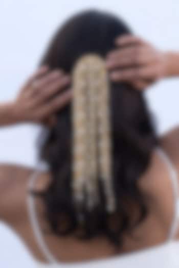 Gold Plated Faux Pearl Hair Accessory by AMAMA at Pernia's Pop Up Shop