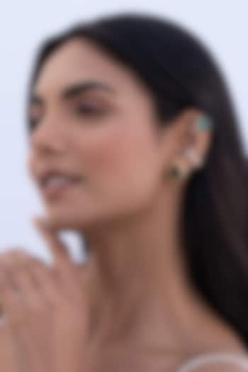 Gold Plated Cubic Zirconia Ear Stacks (Set Of 6) by AMAMA at Pernia's Pop Up Shop