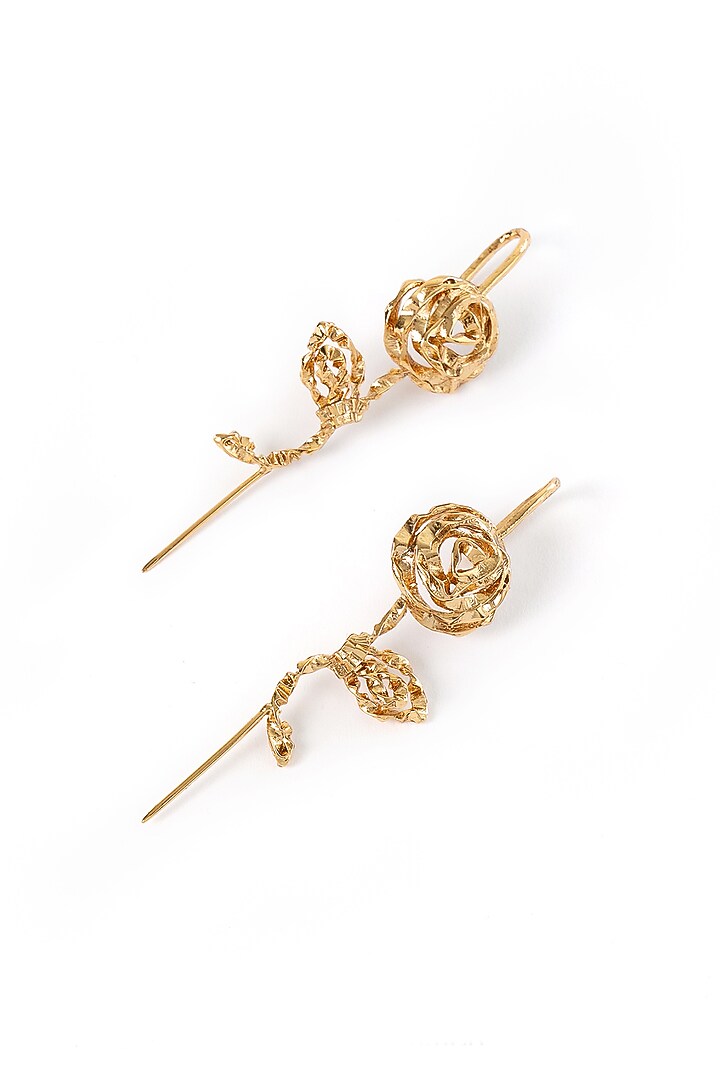 Gold Plated Brass Ear Crawlers by AMAMA at Pernia's Pop Up Shop