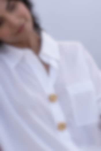 Gold Plated Brass Buttons (Set Of 2) by AMAMA at Pernia's Pop Up Shop