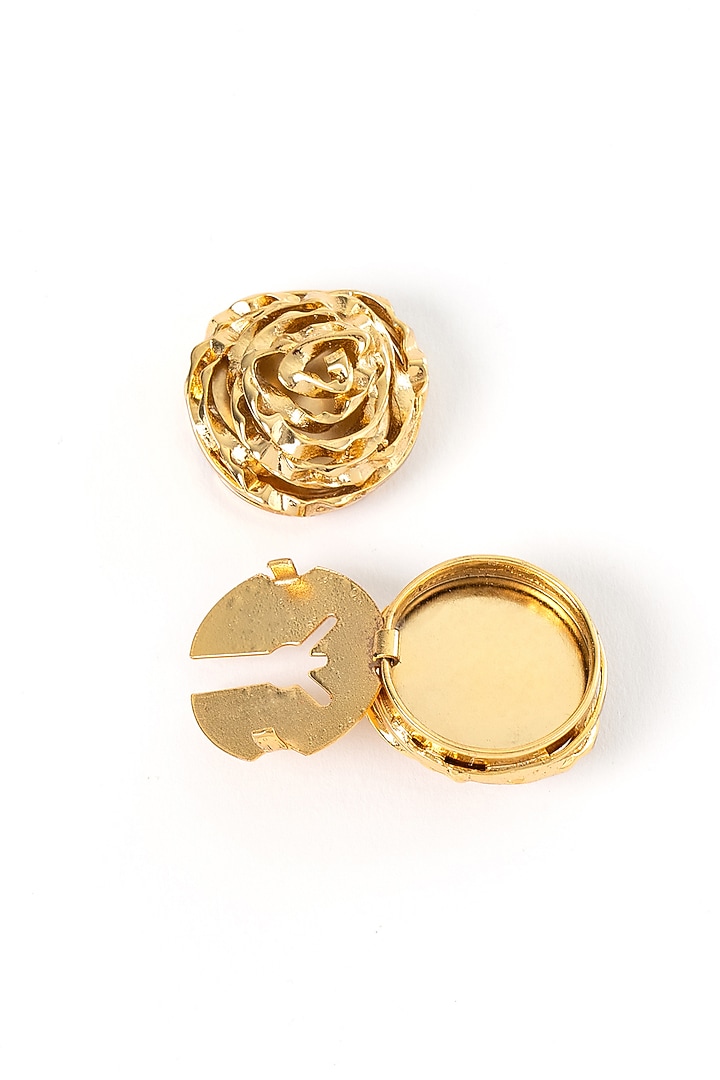 Gold Plated Brass Buttons (Set Of 2) by AMAMA at Pernia's Pop Up Shop