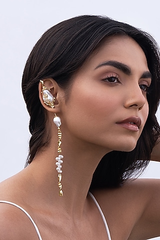 Gold Plated Brass Ear Crawler by AMAMA