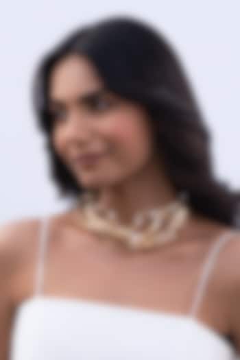 Gold Plated Brass Choker Necklace by AMAMA at Pernia's Pop Up Shop