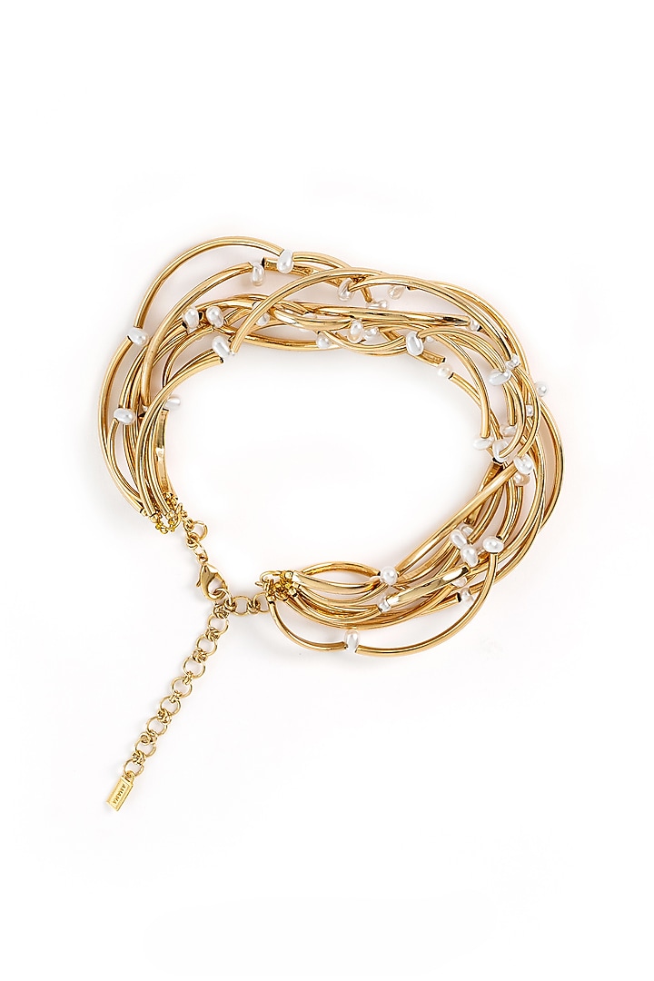 Gold Plated Brass Choker Necklace by AMAMA at Pernia's Pop Up Shop