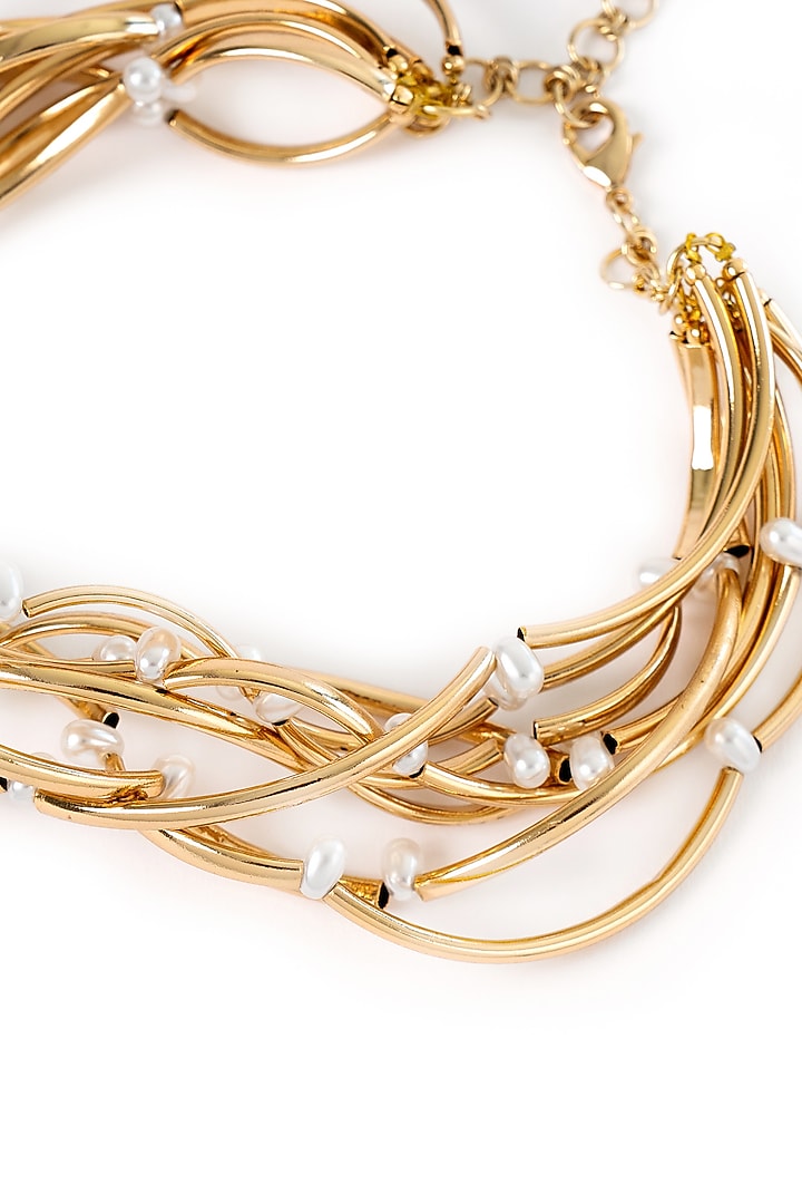 Gold Plated Brass Choker Necklace by AMAMA at Pernia's Pop Up Shop
