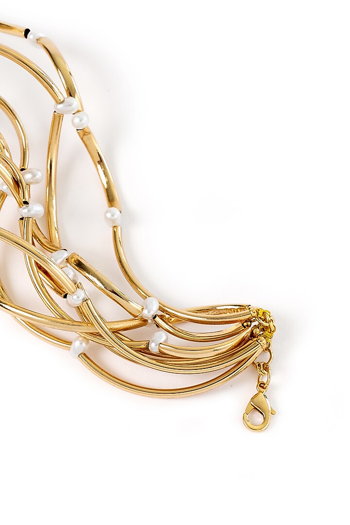 Gold Plated Brass Choker Necklace by AMAMA at Pernia's Pop Up Shop