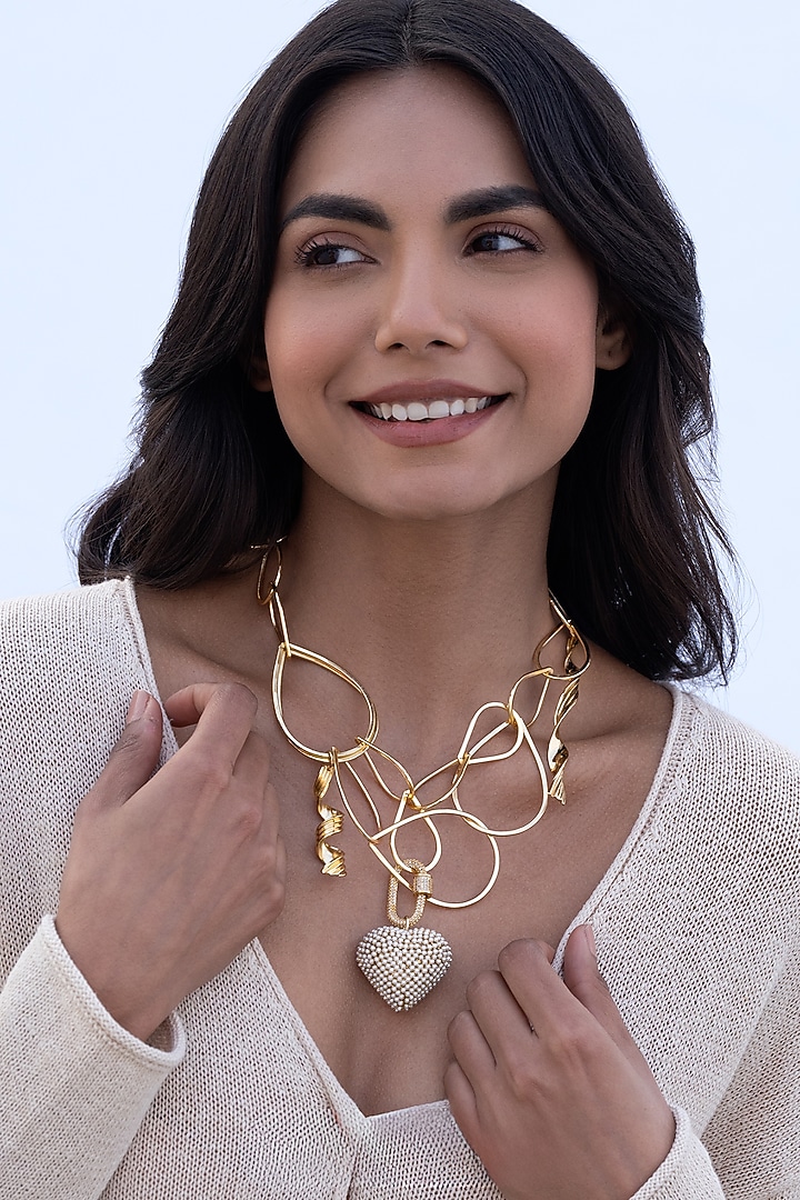 Gold Plated Faux Pearl Necklace by AMAMA at Pernia's Pop Up Shop