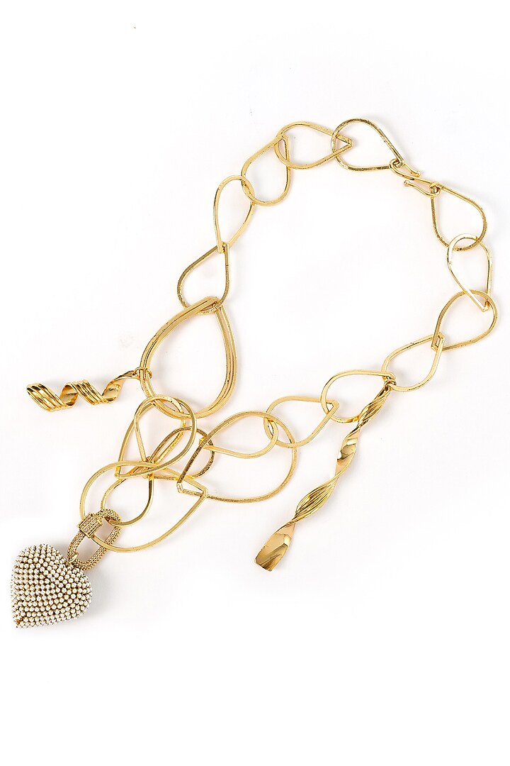 Gold Plated Faux Pearl Necklace by AMAMA at Pernia's Pop Up Shop