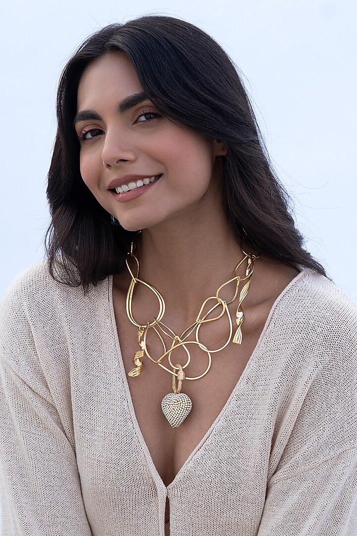 Gold Plated Faux Pearl Necklace by AMAMA at Pernia's Pop Up Shop