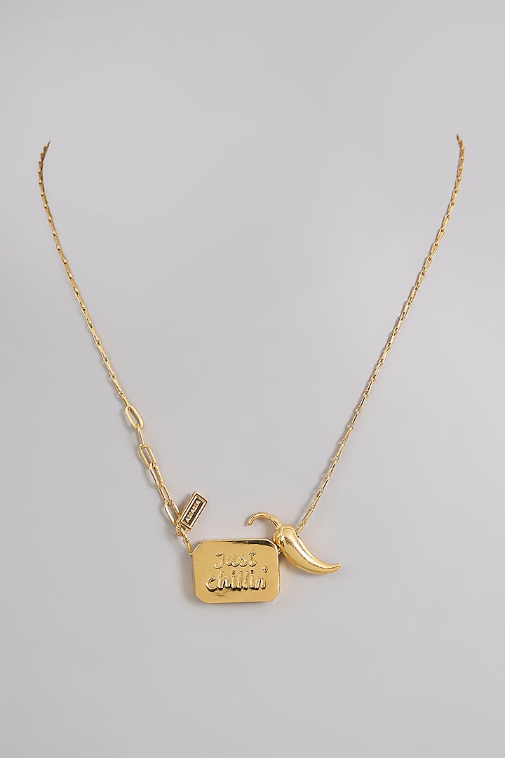 Gold Finish Pendant Necklace by AMAMA at Pernia's Pop Up Shop