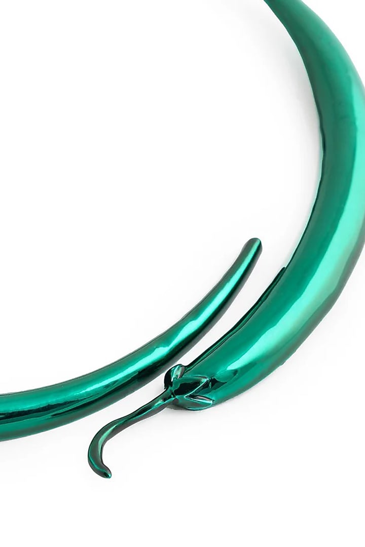 Gold Plated Green Brass Alloy Necklace by AMAMA at Pernia's Pop Up Shop
