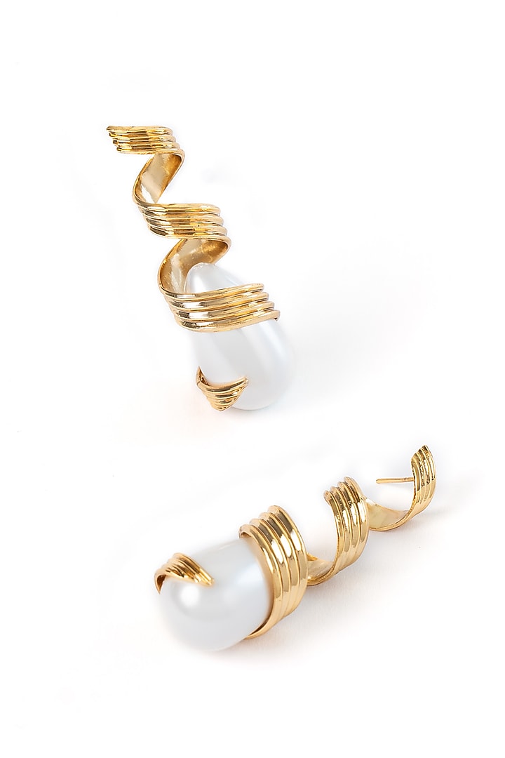 Gold Plated Brass Earrings by AMAMA at Pernia's Pop Up Shop