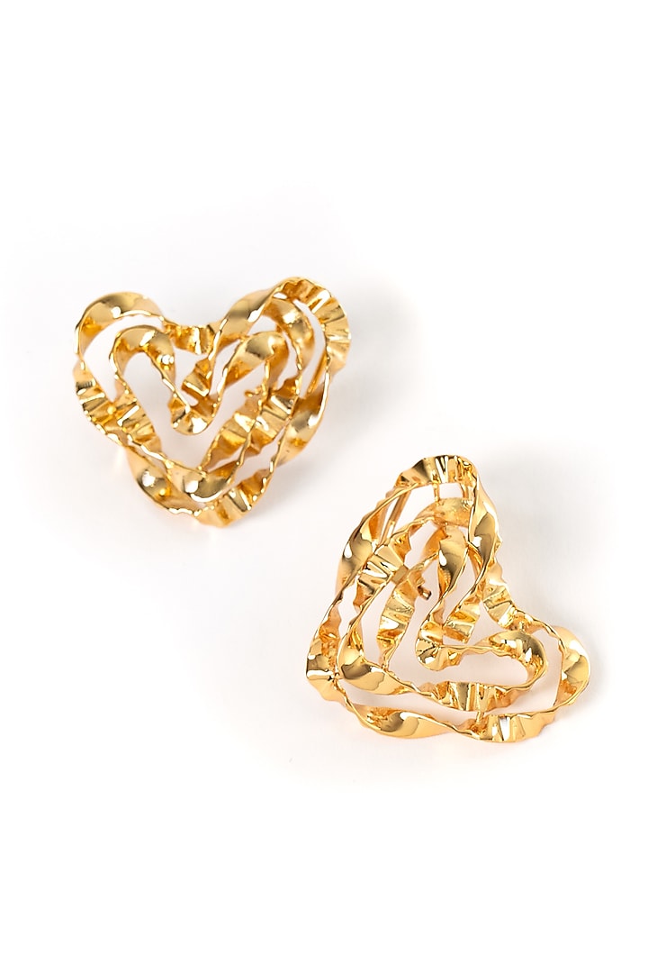Gold Plated Brass Stud Earrings by AMAMA at Pernia's Pop Up Shop