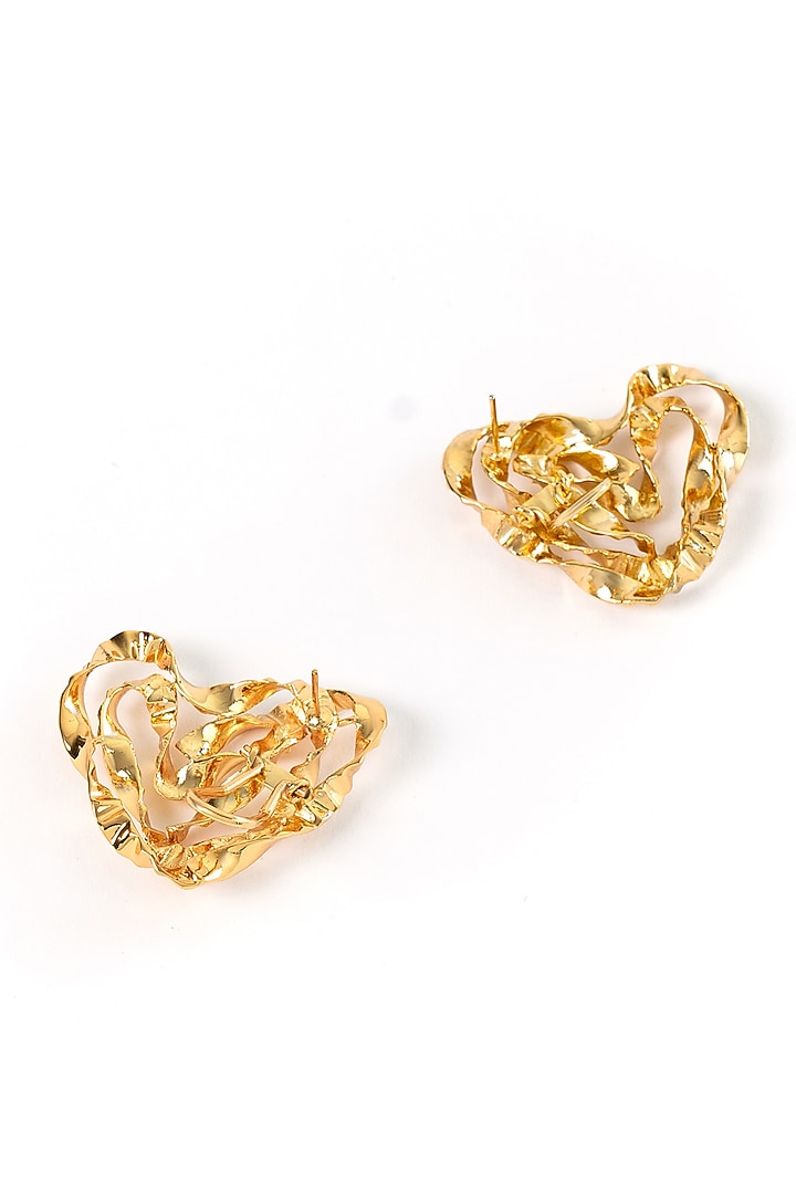 Gold Plated Brass Stud Earrings by AMAMA at Pernia's Pop Up Shop