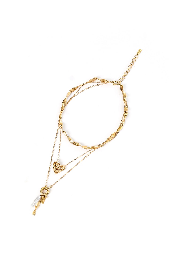 Gold Plated Brass Layered Necklace by AMAMA at Pernia's Pop Up Shop