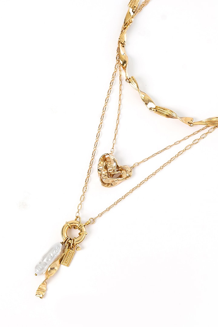 Gold Plated Brass Layered Necklace by AMAMA at Pernia's Pop Up Shop