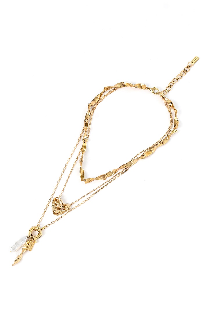 Gold Plated Brass Layered Necklace by AMAMA at Pernia's Pop Up Shop