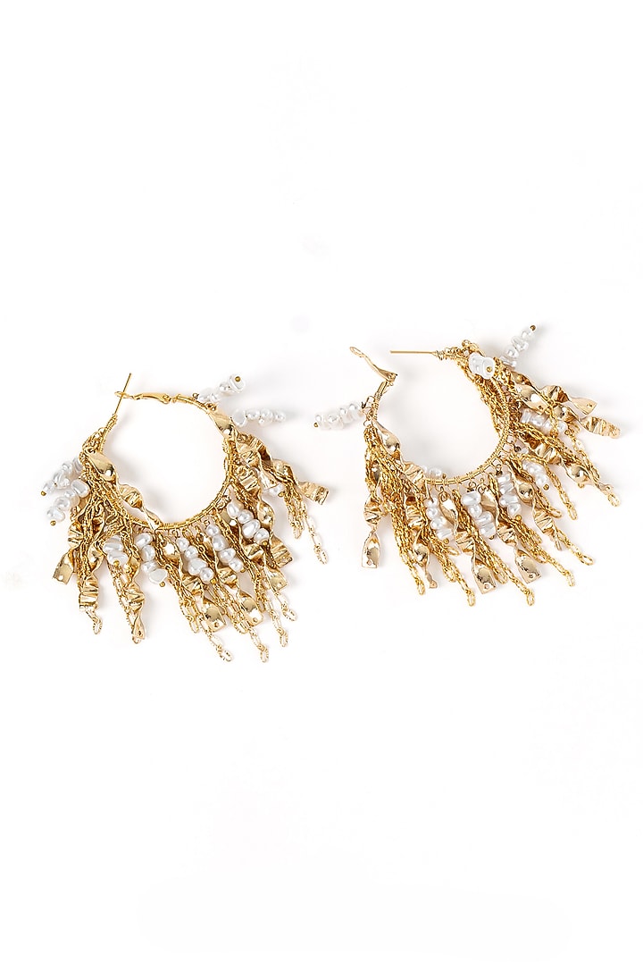 Gold Plated Brass Hoop Earrings by AMAMA at Pernia's Pop Up Shop