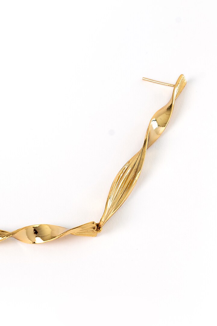 Gold Plated Brass Dangler Earrings by AMAMA at Pernia's Pop Up Shop