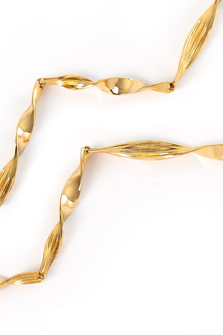 Gold Plated Brass Dangler Earrings by AMAMA at Pernia's Pop Up Shop