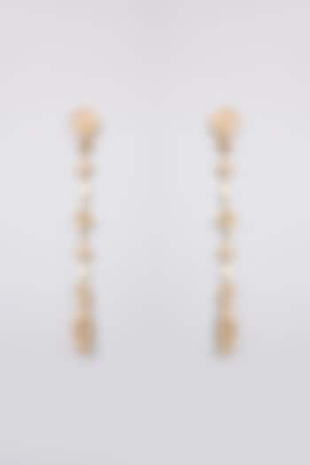 Antique Gold Finish Faux Pearl Dangler Earrings by AMAMA at Pernia's Pop Up Shop