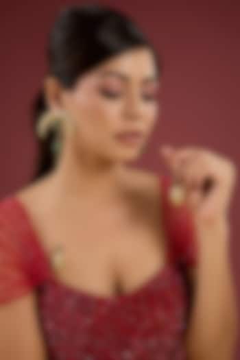 Antique Gold Plated Green Onyx Dangler Earrings by AMAMA at Pernia's Pop Up Shop