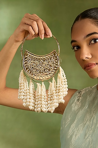 Gold Brass Mini Bag by AMAMA