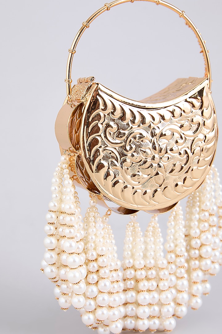 Gold Brass Mini Bag by AMAMA at Pernia's Pop Up Shop