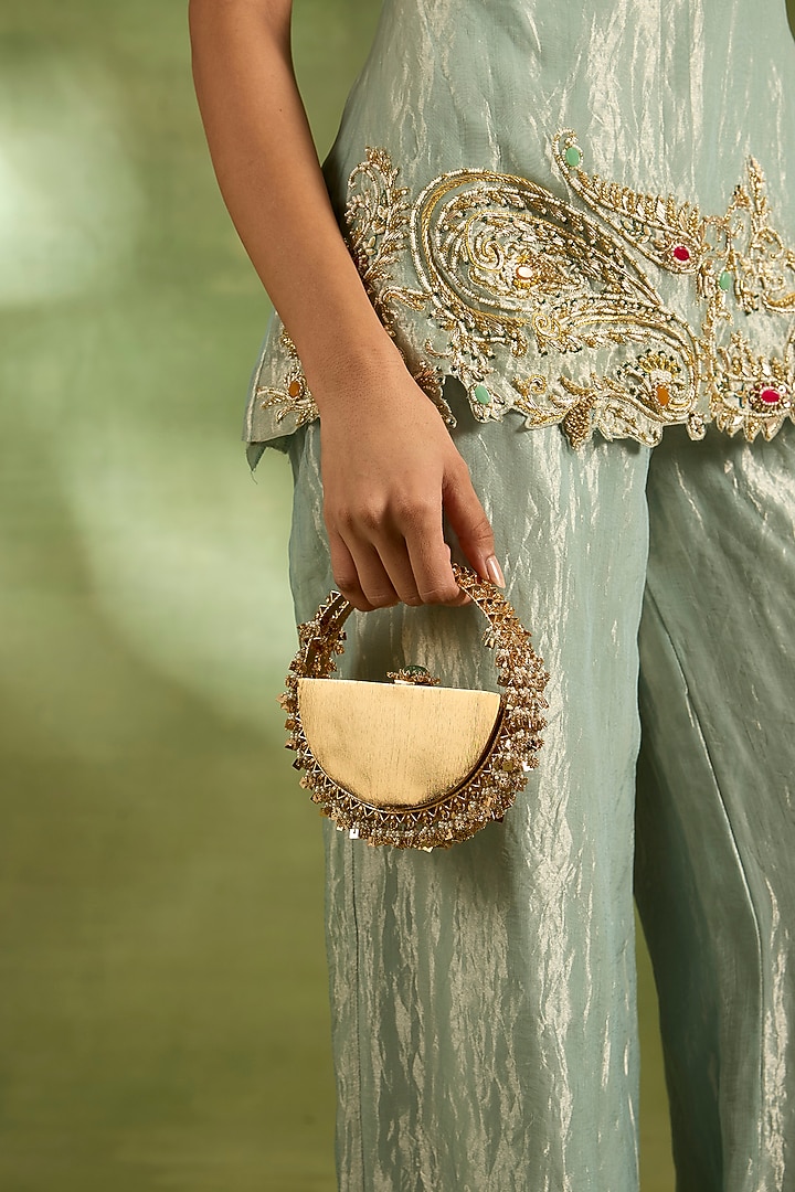 Gold Brass Mini Bag by AMAMA at Pernia's Pop Up Shop