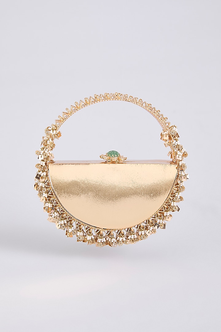 Gold Brass Mini Bag by AMAMA at Pernia's Pop Up Shop