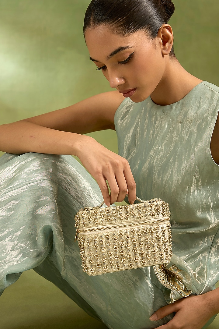 Ivory Brass Clutch by AMAMA at Pernia's Pop Up Shop