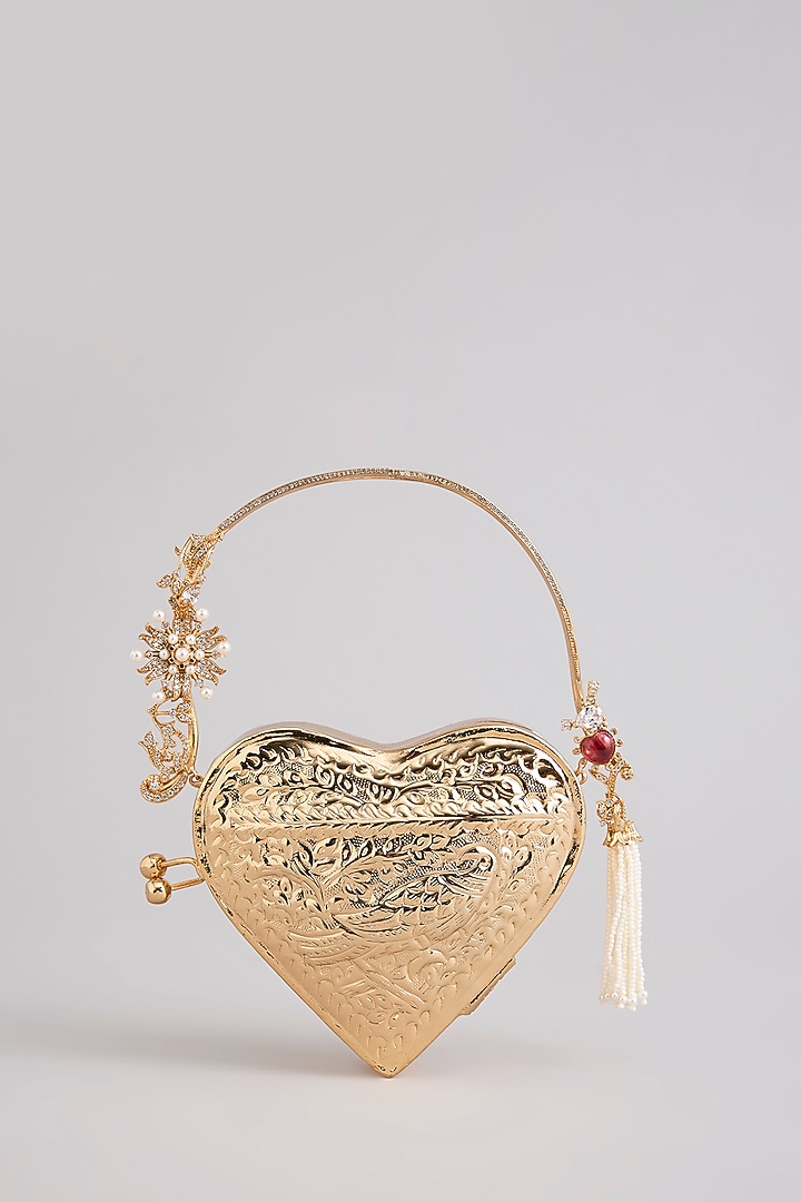 Gold Brass Clutch by AMAMA at Pernia's Pop Up Shop